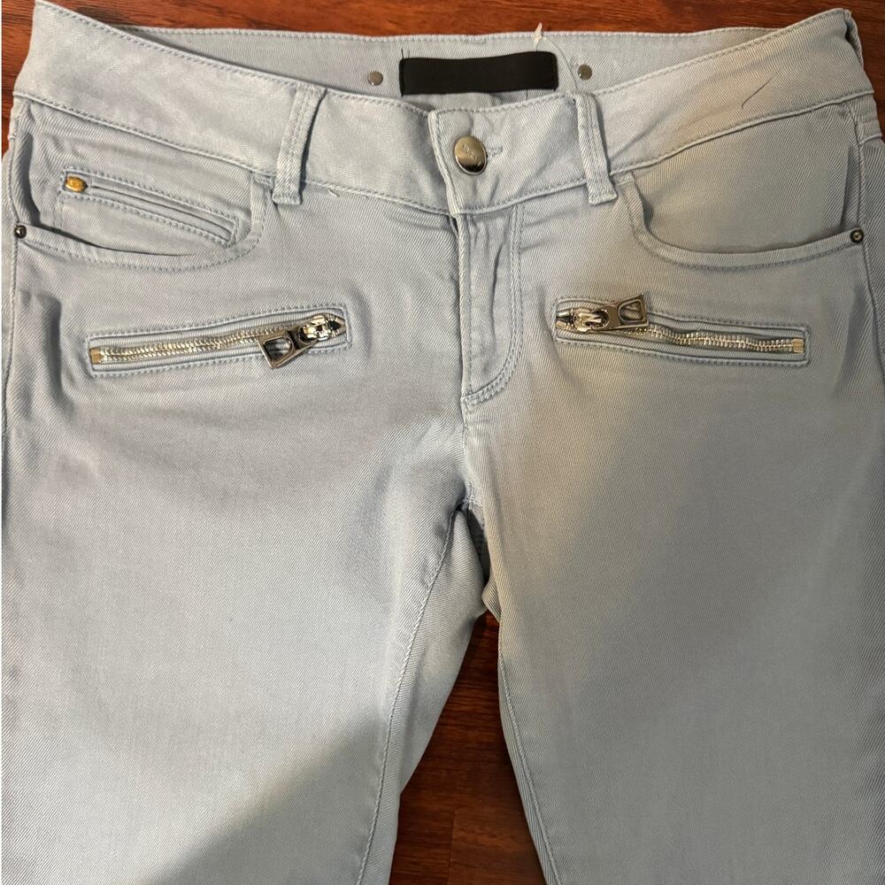 Barbara Bui Light Grey Low-Rise Skinny Biker Jeans - Size 30 (EUC) - Picture 3 of 7